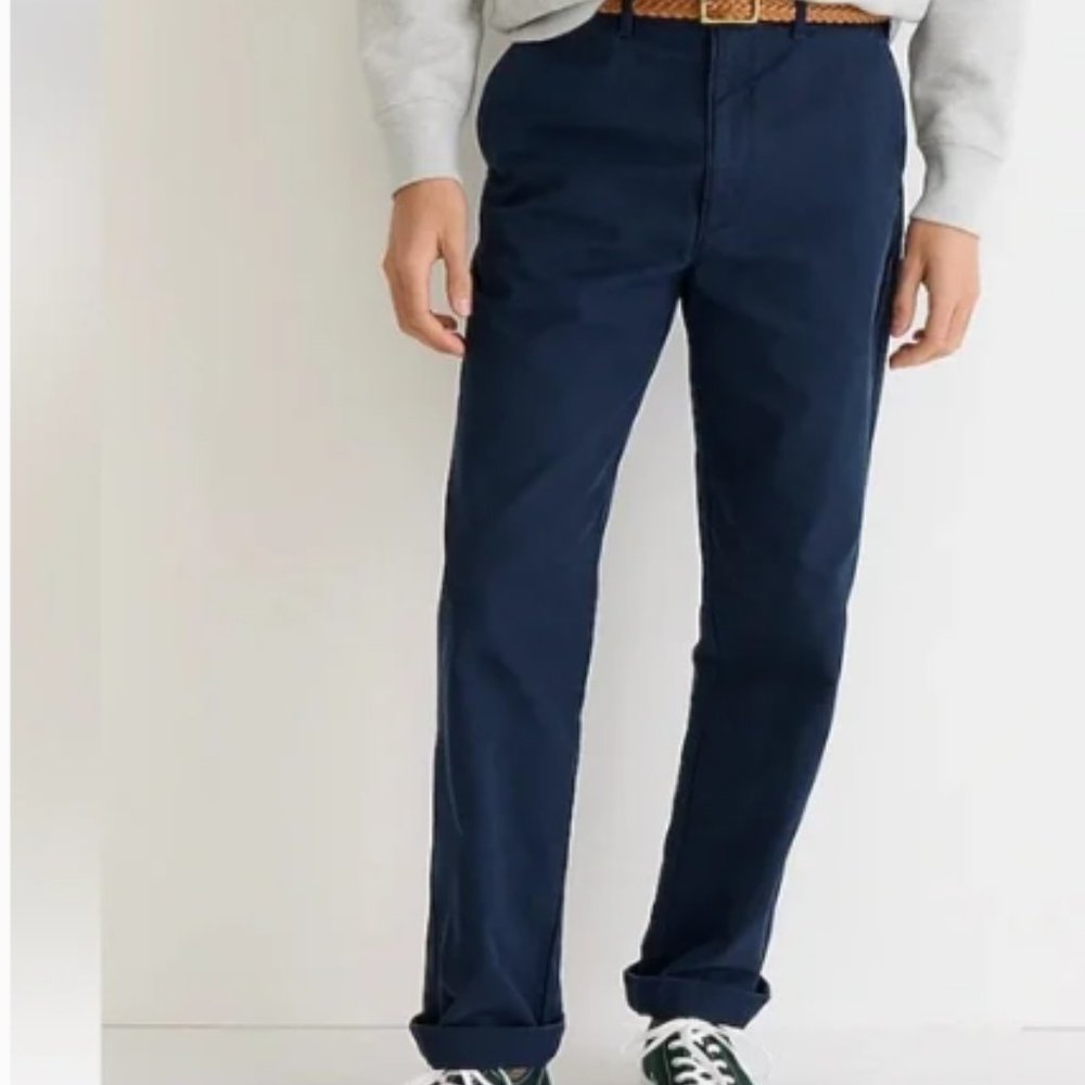 NWT J. Crew Mens 31 & 34 Waist Classic Relaxed Navy Blue Casual Chino Pants - Picture 2 of 3